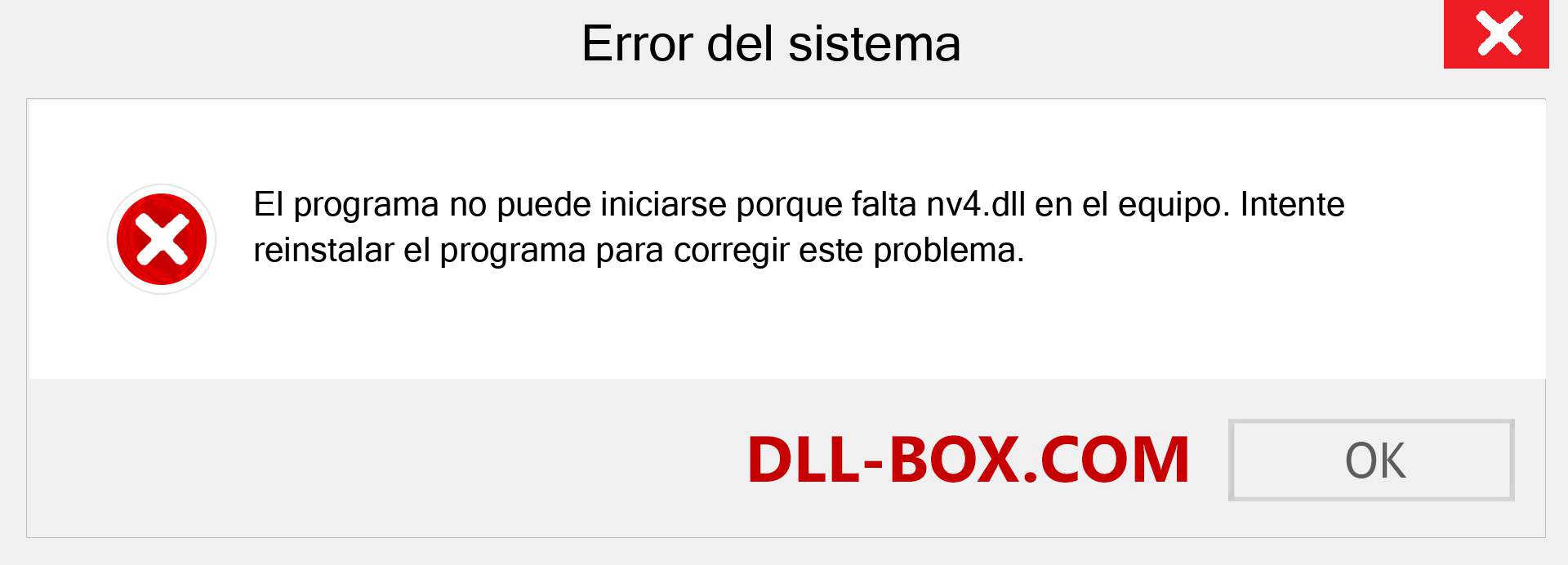 ¿Falta el archivo nv4.dll ?. Descargar para Windows 7, 8, 10 - Corregir nv4 dll Missing Error en Windows, fotos, imágenes