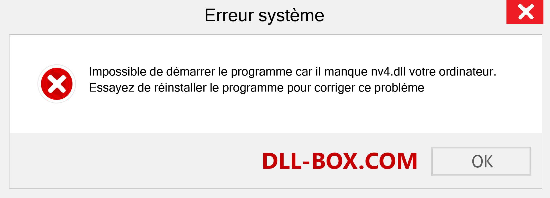 Le fichier nv4.dll est manquant ?. Télécharger pour Windows 7, 8, 10 - Correction de l'erreur manquante nv4 dll sur Windows, photos, images